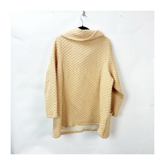 Soft Surroundings Plus Quilted Tunic Pullover Sweater 2X Women Beige Textured - Picture 8 of 10